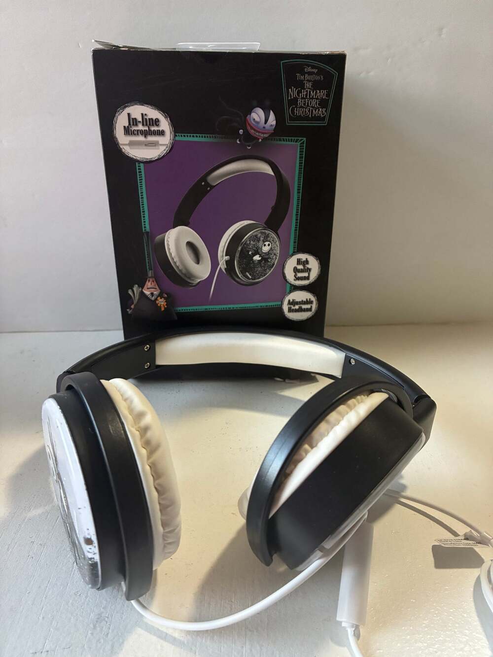 Disney Nightmare Before Christmas Jack Skellington Wired Headphones Mic